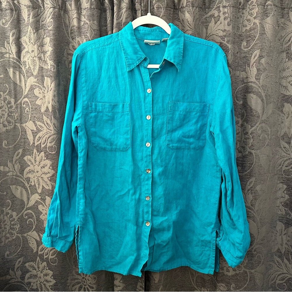 Chico’s Design 100% Linen Button Down Shirt